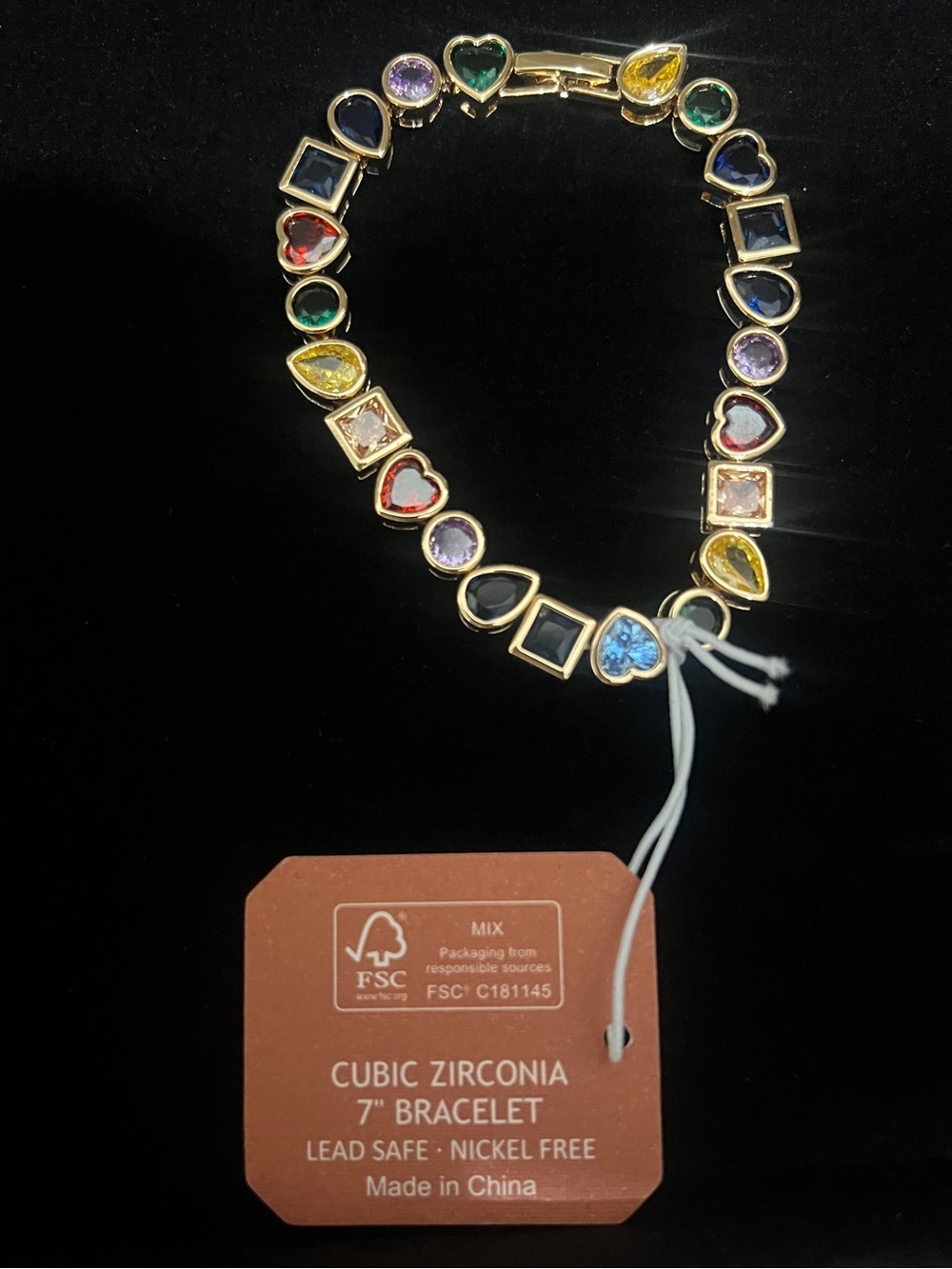 Viral ✧🧡Camila Coelho 🧡✧ Rainbow Tennis Bracelet NEW - Picture 2 of 2